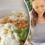 Neslana slana ovsena kaša za zajtrk: paradižnik in sir
